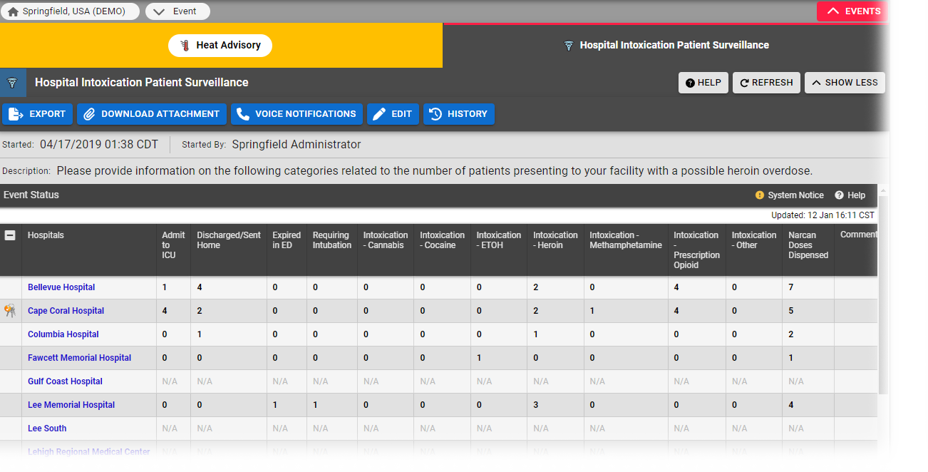 EMResource Update an Event Status